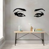 Woman Eye Vinyl Wall Sticker - Art Lash Face Girl Eyelash Decor Beauty Salon Decal - Pretty Sexy Beautiful Women Black Silhouette Mural - Decords