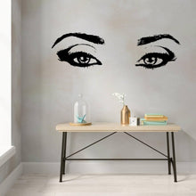 Load image into Gallery viewer, Woman Eye Vinyl Wall Sticker - Art Lash Face Girl Eyelash Decor Beauty Salon Decal - Pretty Sexy Beautiful Women Black Silhouette Mural - Decords
