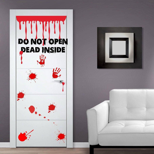 Zombie Bathroom Door Sticker - Toilet Decor Vinyl Halloween Decal - Diy Blood Hand Stickers Hands Decals - Scary Vampire Walking Dead Mural - Decords