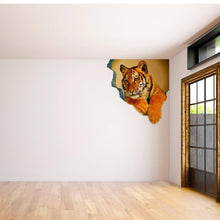 Load image into Gallery viewer, 3D Tiger Porthole Wall Decal: Captivating Optical Illusion for Bedroom Décor - Decords
