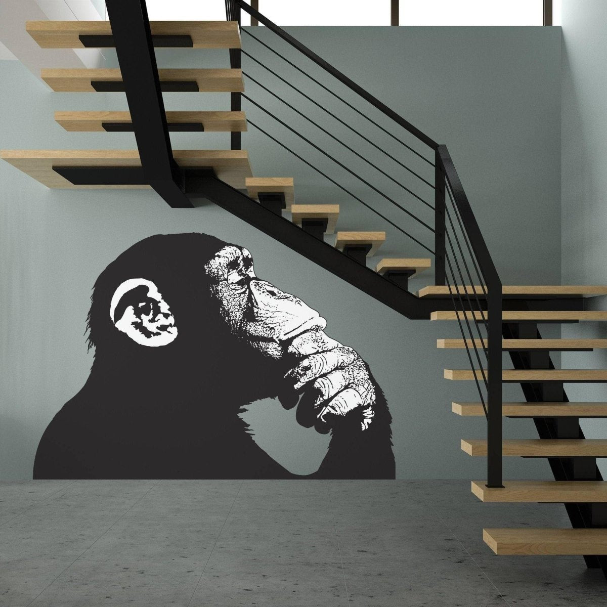 Artistic Primate Wall Decal - Contemporary Street Art Print Waterproof Vinyl Sticker - Decords