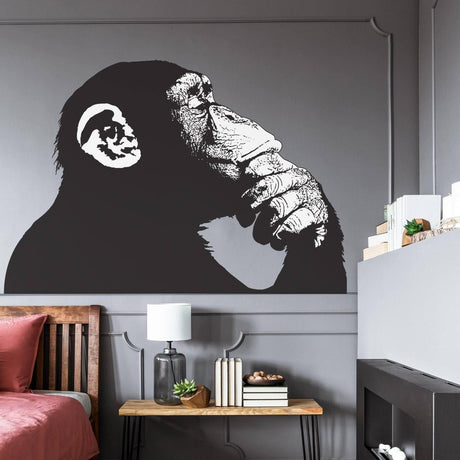 Artistic Primate Wall Decal - Contemporary Street Art Print Waterproof Vinyl Sticker - Decords