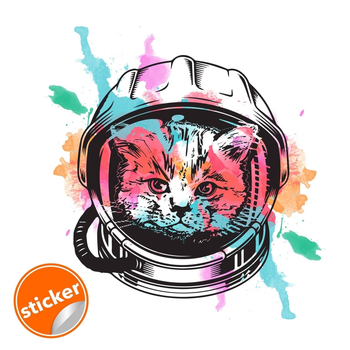 Astronaut Kitty Wall Decal - Whimsical Space Cat Decor - Decords