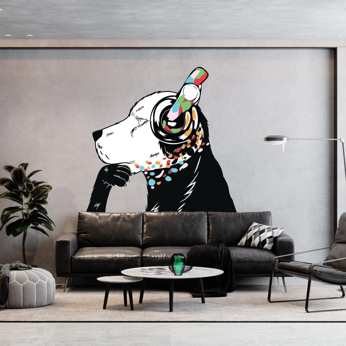 Thinking Dog Sticker - Banksy Inspired Vinyl Wall Decal