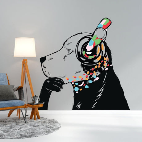 Banksy-inspired Canine Melody Wall Stickers - Decords