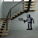 Barcode Robot Wall Vinyl Sticker - Urban Street Art Decal - Decords