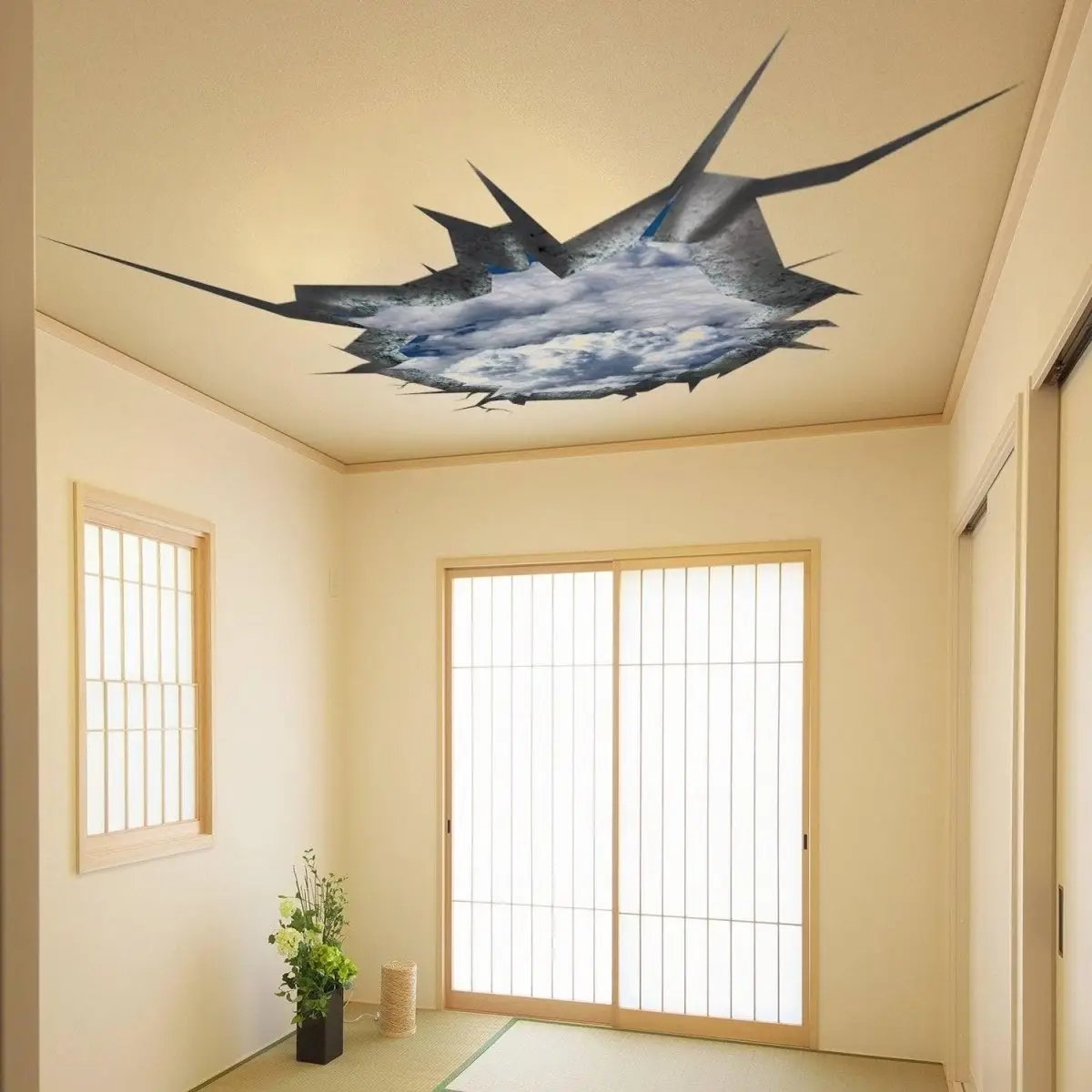 Ceiling Stickers 3d Acrylic With Adhesive Wall Decor Sticker