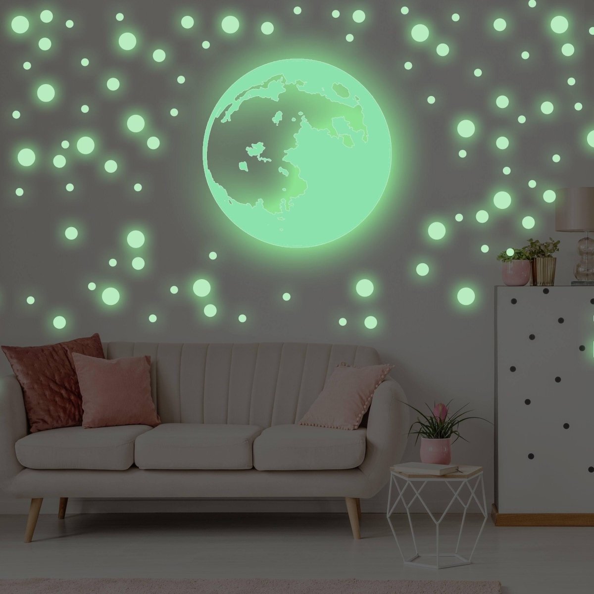 Luminous Stars & Moon Wall Stickers Decal Kid Room Decor Glow In The Dark