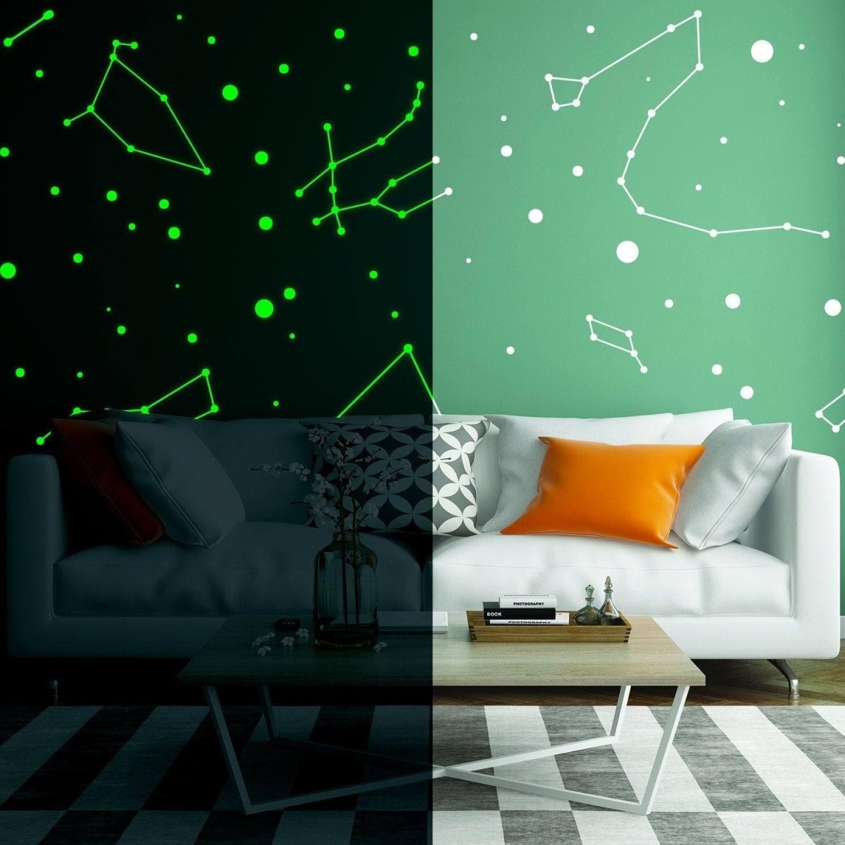 Celestial Glow: Zodiac Star Wall Sticker Set - Decords