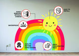 Colorful Rainbow Wall Decal - Vibrant Vinyl Sticker for Nursery and Bedroom Décor - Decords