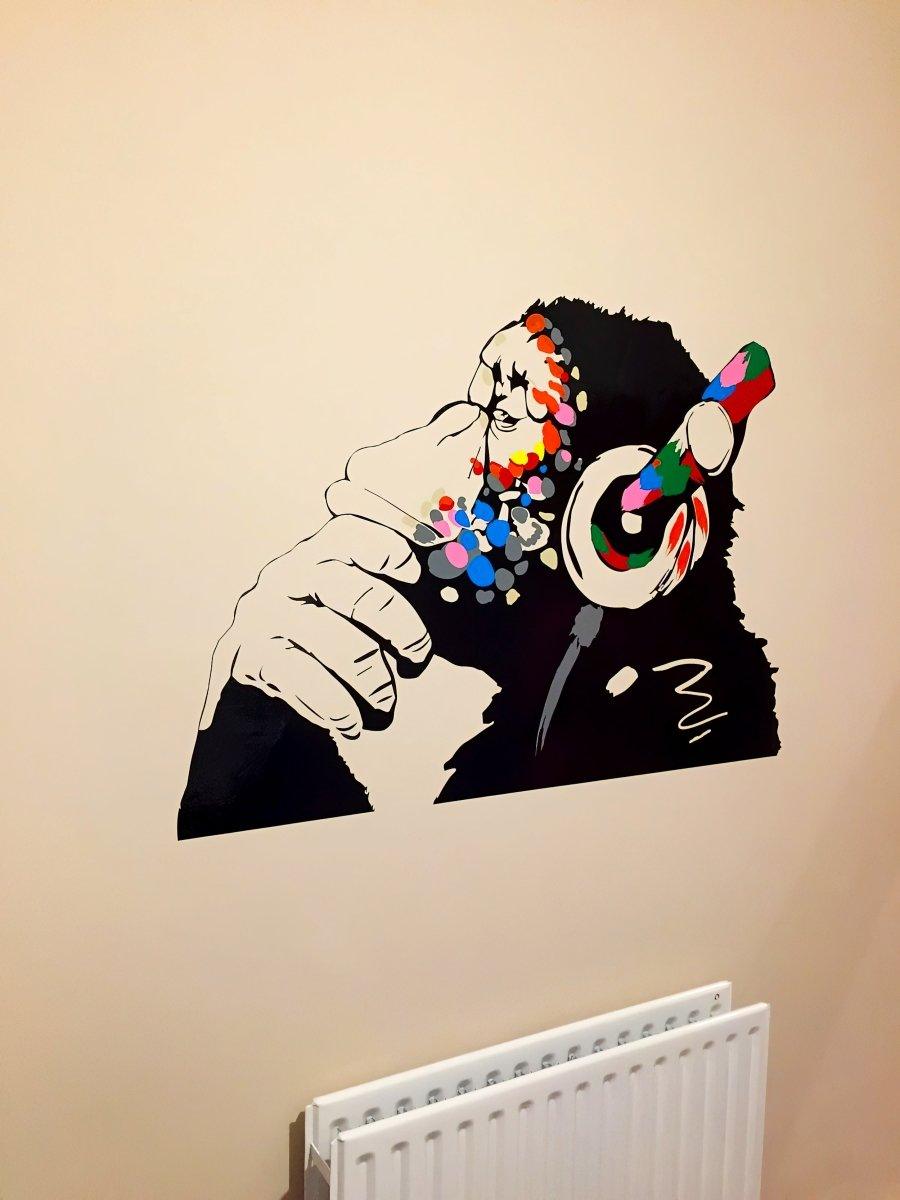 Cool Thinking Monkey Wall Sticker - DJ Chimp Graffiti Decal – Decords