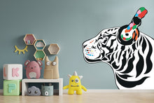 Load image into Gallery viewer, DJ Tiger Vinyl Wall Decal - Funky Music-inspired Animal Art - Decords
