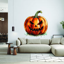 Load image into Gallery viewer, Eerie Grinning Pumpkin Wall Decal - Decords
