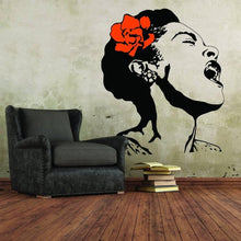 Load image into Gallery viewer, Elegant Art Decal: Singing Woman with Flower - Decords
