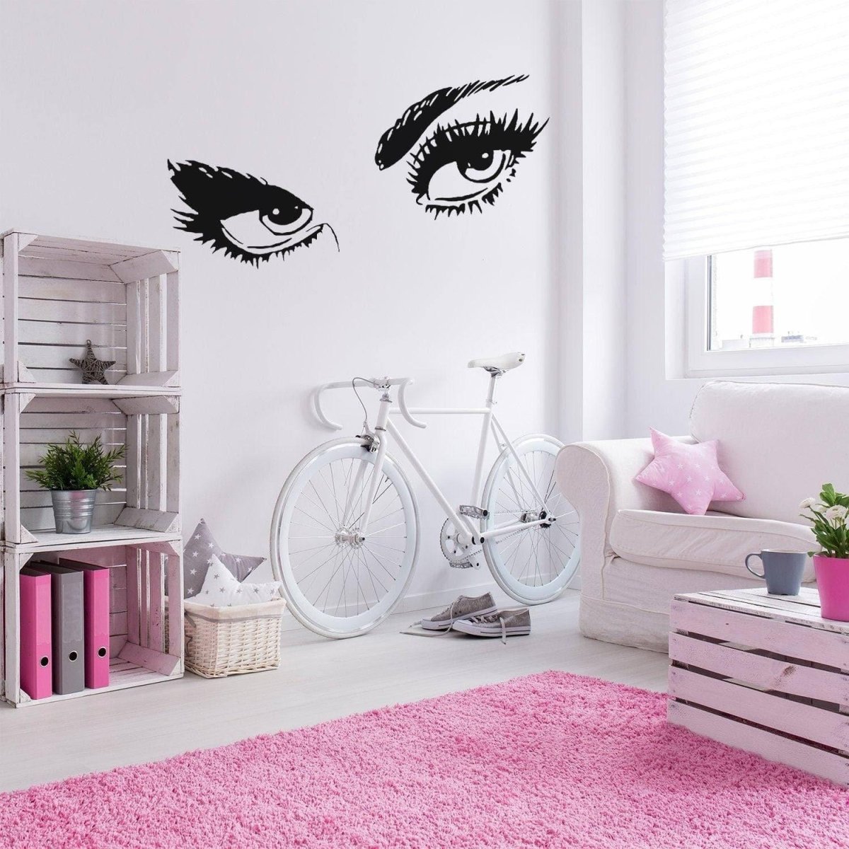 White & Black 3D Abstract Female Faces Removable Wall Mural vinyl