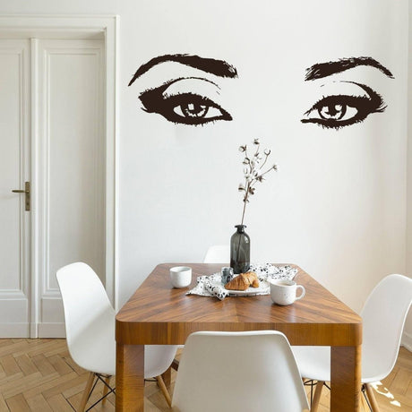Elegant Femme Vinyl Wall Decal - Striking Eyelash Silhouette for Beauty and Style - Decords