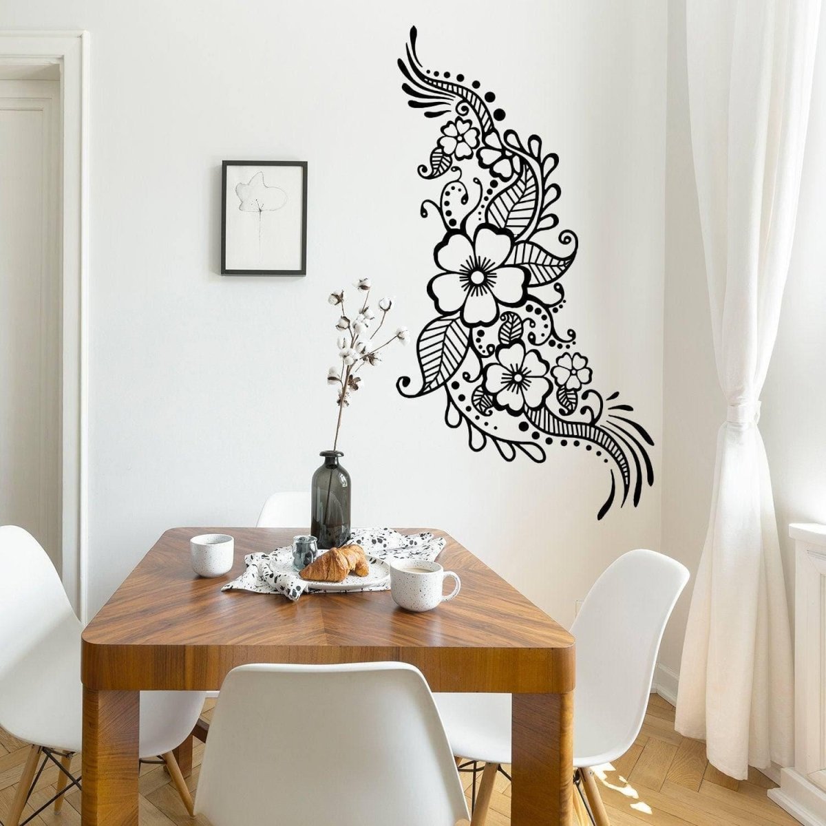 Vinyl Wall Decal Sticker Swirly Hibiscus Osaa377s - Etsy | Stencil  patterns, Wall decal sticker, Flower drawing