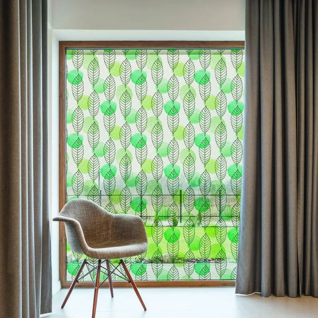 Elegant Leaf Etched Glass Film: Enhance Privacy and Style - Decords