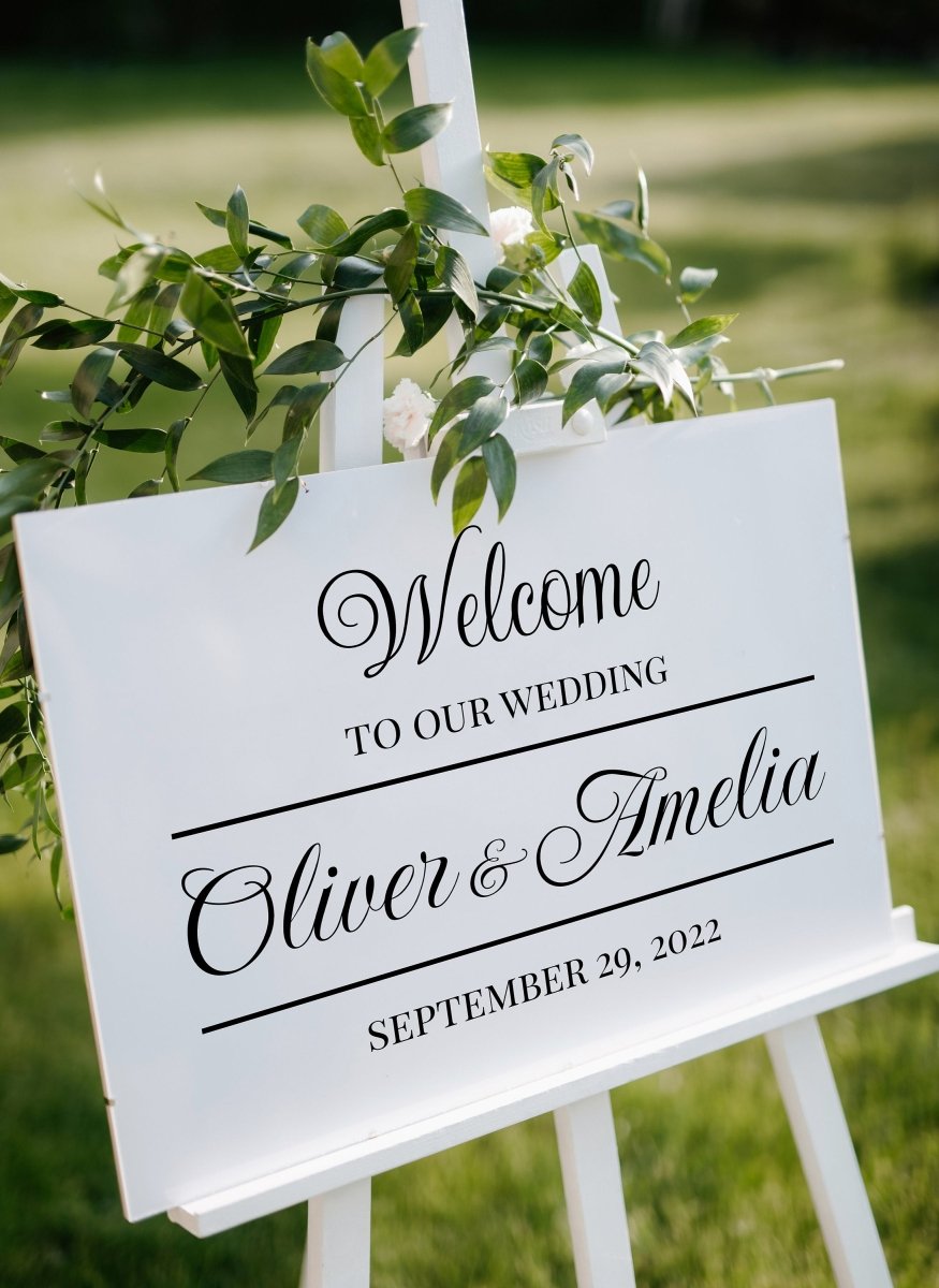 Elegant Personalized Wedding Sign Decal: Welcome Your Guests in Style - Decords