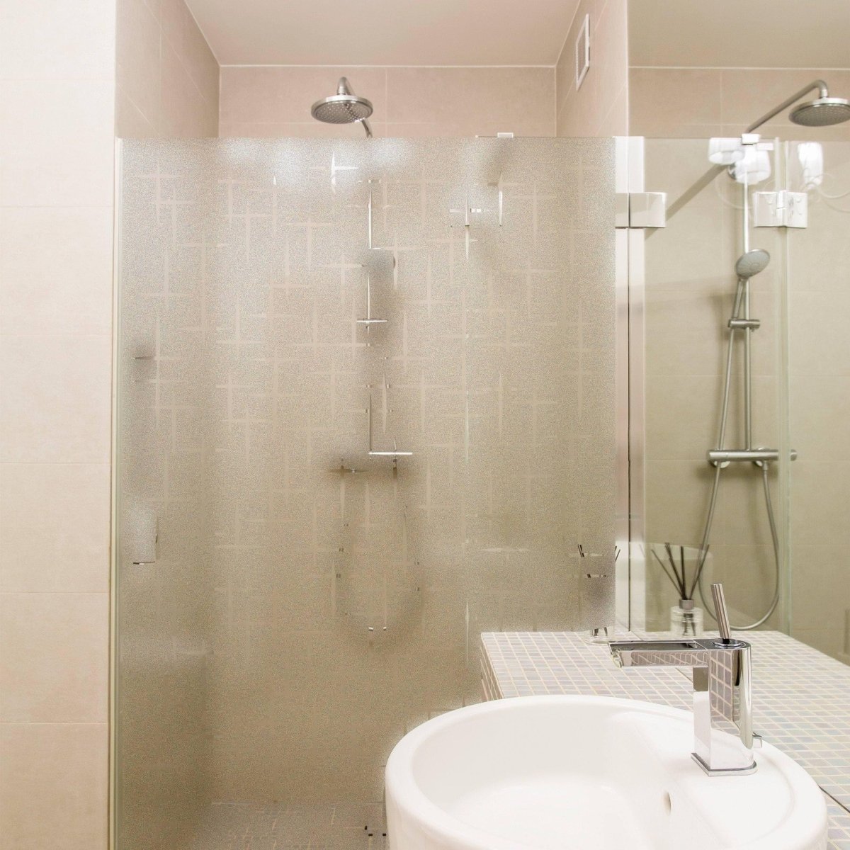 Bathroom Windows Privacy Film for Baths/Kitchens - Tile Decals
