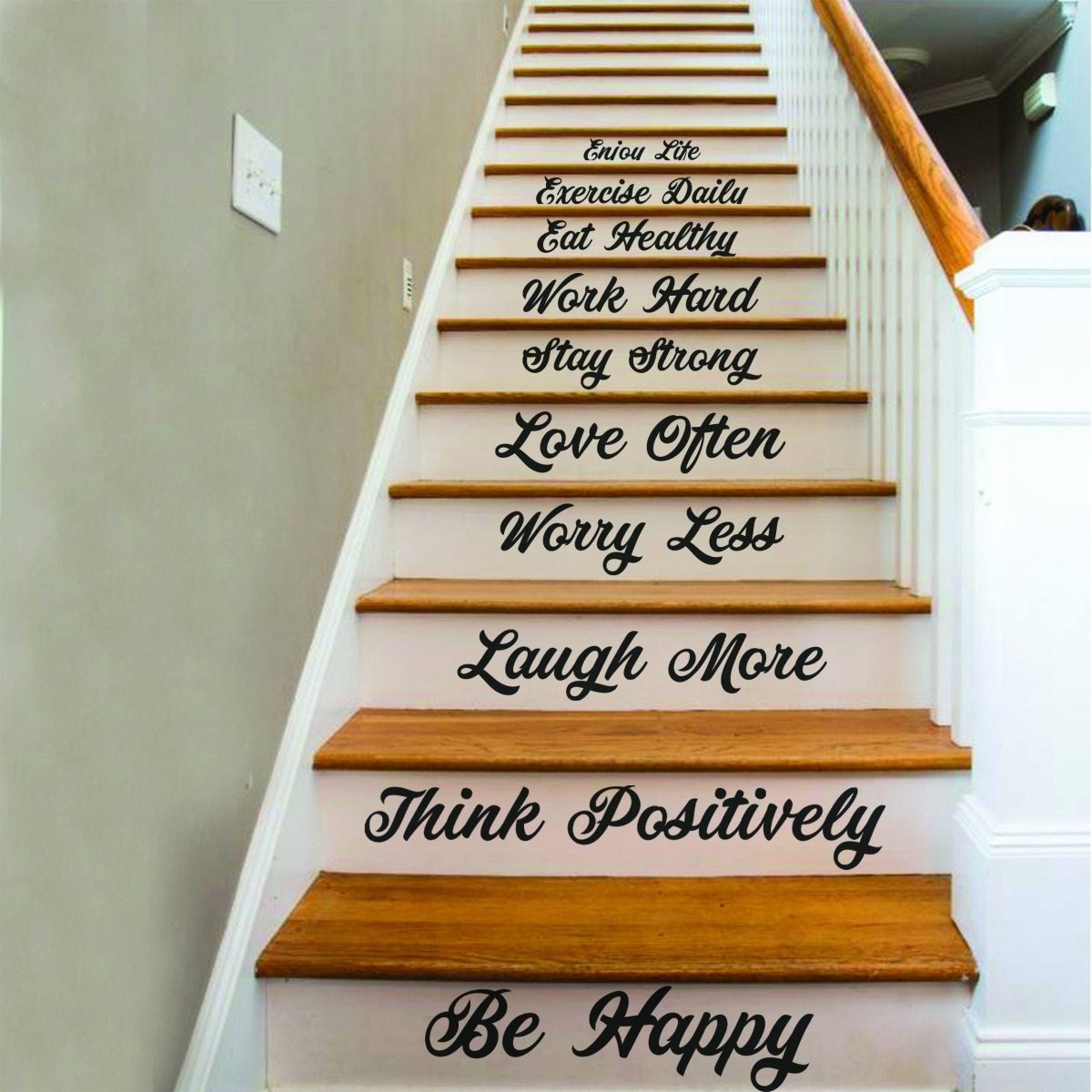 Elegant Stairway Quotes Decals - Transform Your Stairs with Style - Decords
