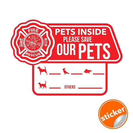Emergency Pet Alert Cling Stickers - Ensure Your Pets' Safety - Decords
