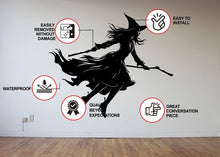 Load image into Gallery viewer, Enchanted Witchy Broom Decal - Transform Your Space with Halloween Magic! - Decords
