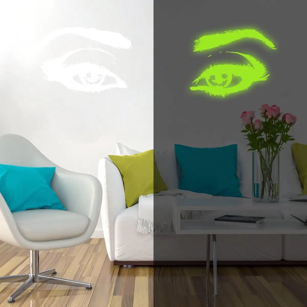Enchanting Glow: Luminescent Eye Vinyl Wall Sticker - Decords