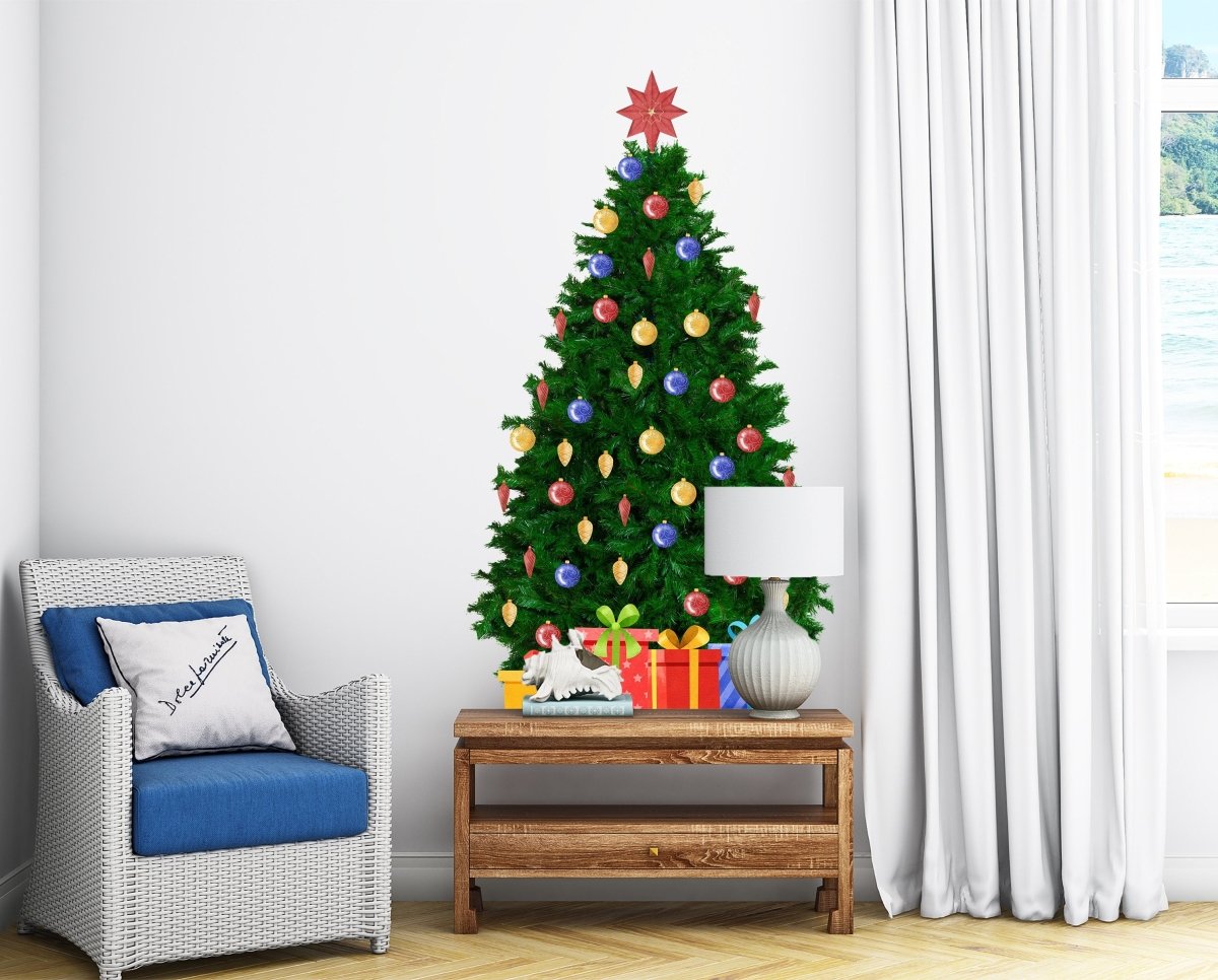 Festive Pine Holiday Wall Decal - Christmas Tree Wall Sticker - Decords