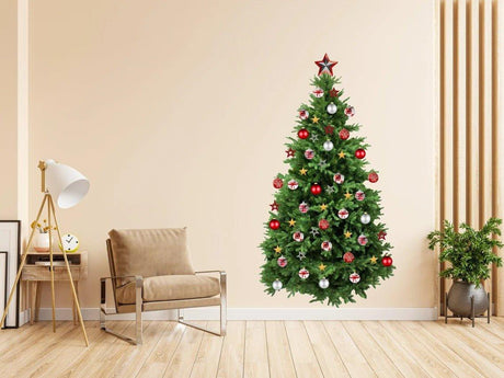Festive Pine Ornaments Wall Decal - Christmas Tree Holiday Decoration for Any Room - Decords