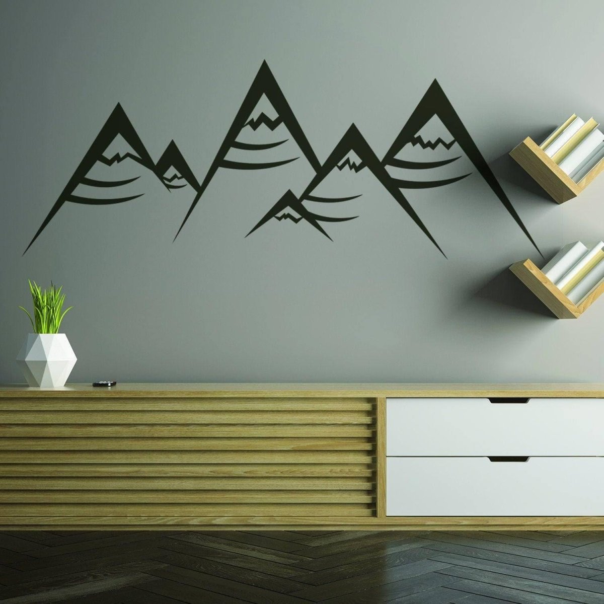 Geometric Peaks Vinyl Wall Decal - Modern Boho Room Decor - Decords