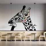 Giraffe Vinyl Decal - Creative Dj Giraffes Headphones Wall Art - Decords