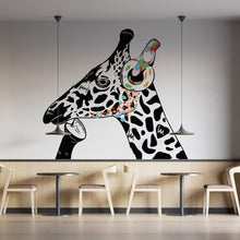 Load image into Gallery viewer, Giraffe Vinyl Decal - Creative Dj Giraffes Headphones Wall Art - Decords
