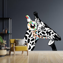 Load image into Gallery viewer, Giraffe Vinyl Decal - Creative Dj Giraffes Headphones Wall Art - Decords
