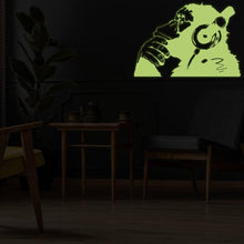 Load image into Gallery viewer, Glowing Vinyl Wall Decal: Monkey With Headphones - Luminescent Art Graffiti Sticker - Decords
