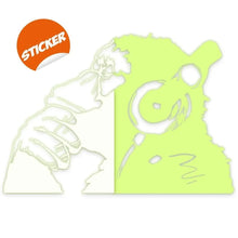 Load image into Gallery viewer, Glowing Vinyl Wall Decal: Monkey With Headphones - Luminescent Art Graffiti Sticker - Decords
