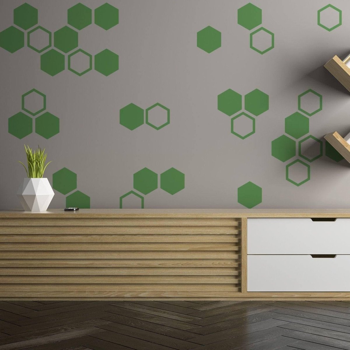 Golden Hexagon Wall Decals - Elegant Honeycomb Stickers for Bedroom and Living Room - Decords