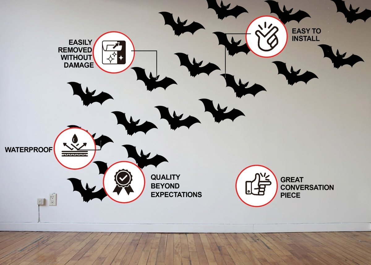 Halloween Bat Window Decals: Spooky Charm for Haunting Home Decor - Decords