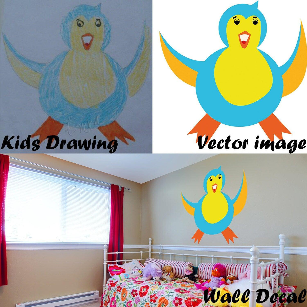 Custom Drawing Vectorize In Vinyl Sticker - Draw Portrait Design Art Made Photo In Illustration Decal - Decords