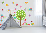 Lasteaiapuu vinüülist seinakleebis – suure kujundusega lind öökull poiss, tüdruk, laps, beebi kunstikomplekti kleebis