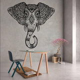 Elephant Head Wall Vinyl Sticker - Art Window Animal Aztec Decor Nursery Geometric Decal - Decords