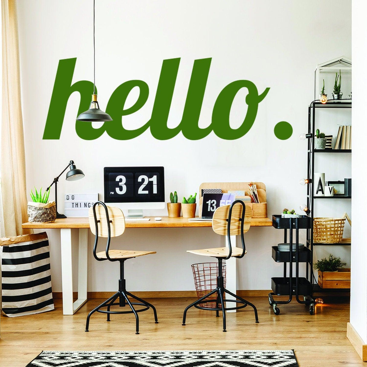 Hello Vinyl Sticker - Welcome Front Wall Text Art Decal - Decords