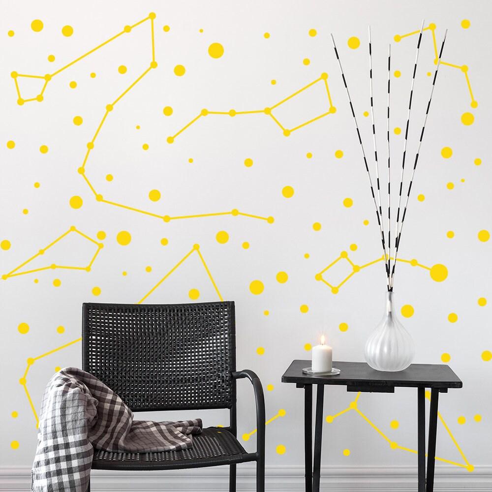 Constellations Vinyl Wall Stickers - Zodiac Star Space Ceiling Art Decals - Decords