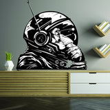 Thinking Astronaut Monkey Print Art Wall Sticker - The Thinker Chimp Space Astronauts Mural Decal