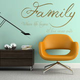 Family Quote Wall Sticker - Love Sign Decor  Vinyl Decal
