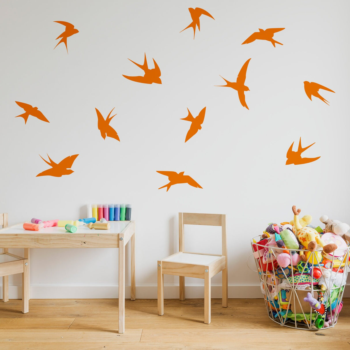 12x linnukarja seinakleebis – Vinüülist lendava kleebise kunstkaunistus