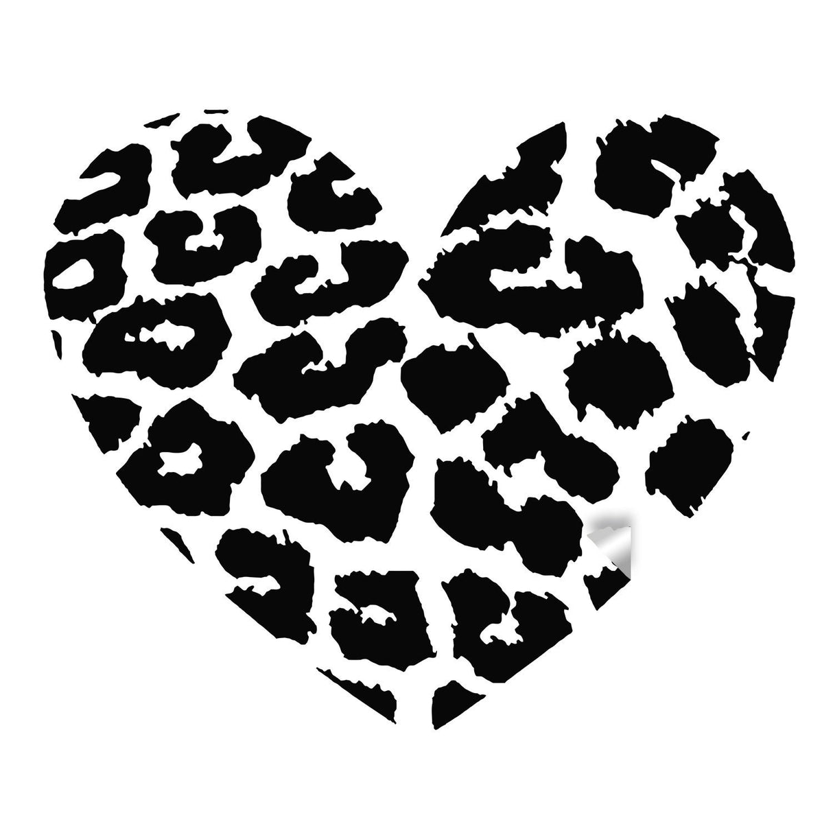Leopard Heart Wall  Sticker - Art Print Texas Vinyl Decal