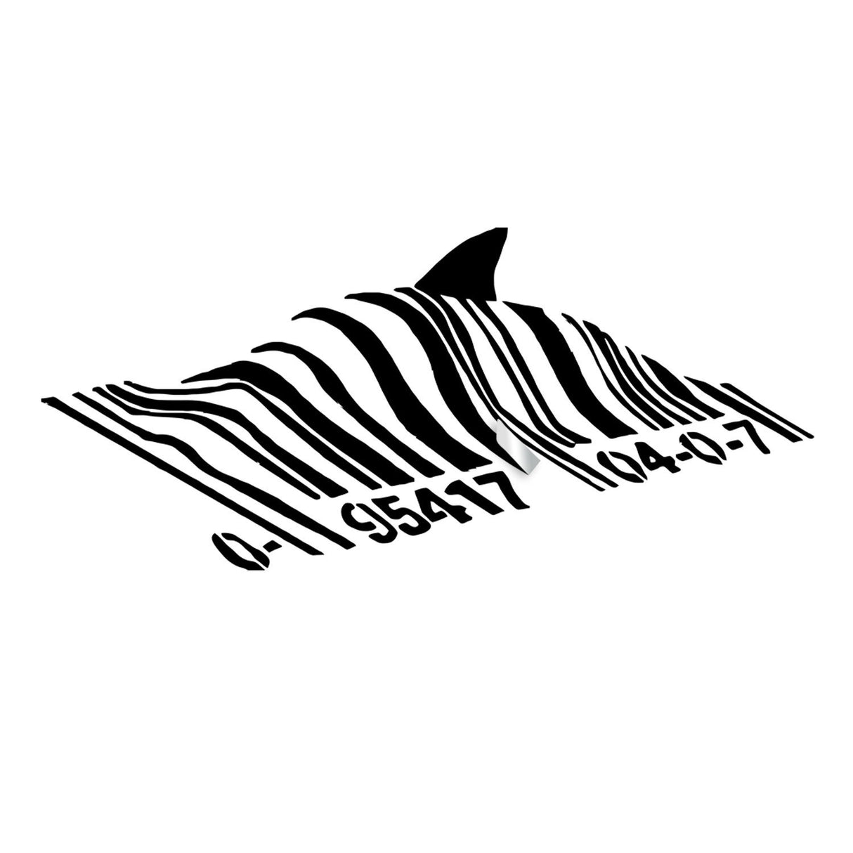Banksy Barcode Shark Wall Sticker - Swimming Fish Under Bar Code Vinyl Decal