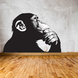 Thinking Monkey Wall Sticker - Banksy Street Art Print Waterproof Vinyl Decal Gift