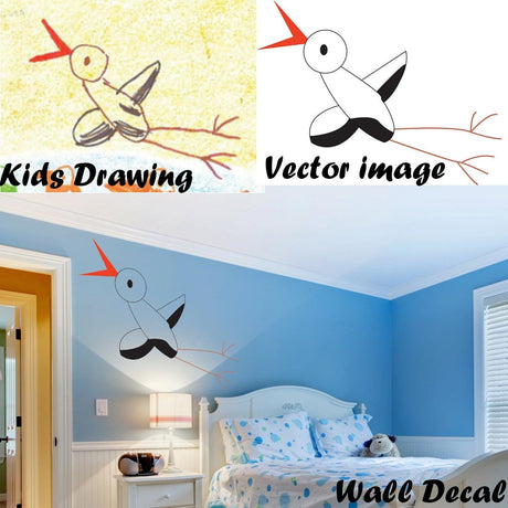 Custom Drawing Vectorize In Vinyl Sticker - Draw Portrait Design Art Made Photo In Illustration Decal - Decords